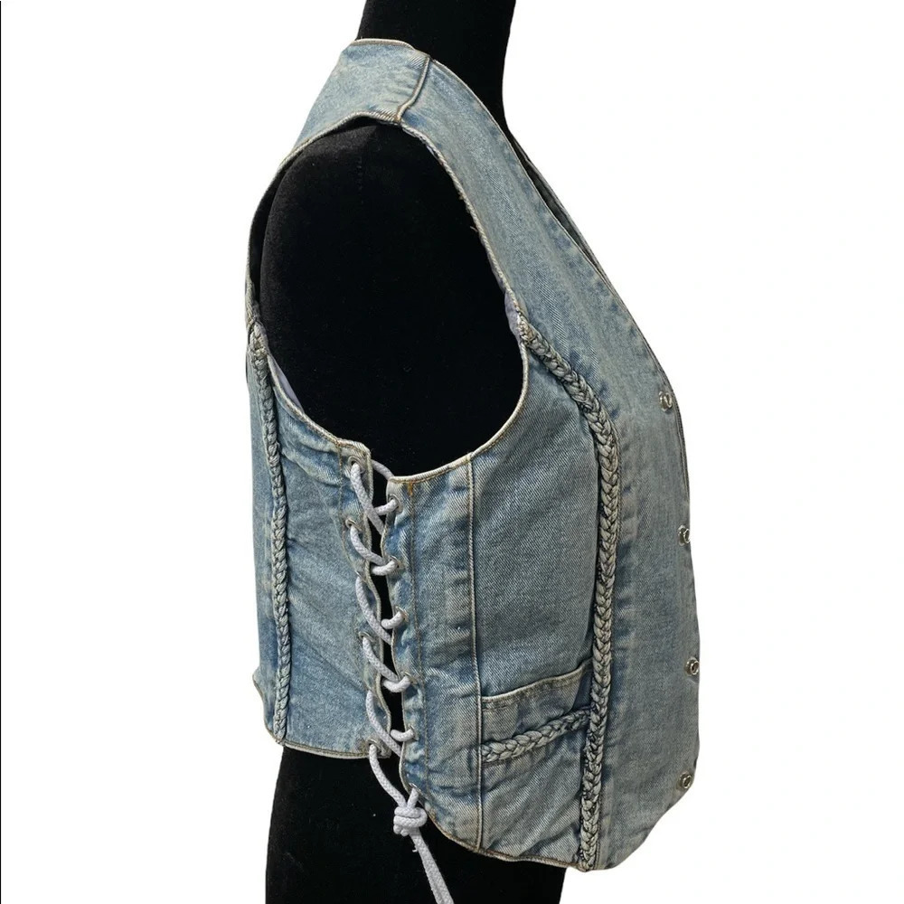 USA Bikers Dream Apparel Jean Vest Medium Honda Eagle on the back - Picture 4 of 16
